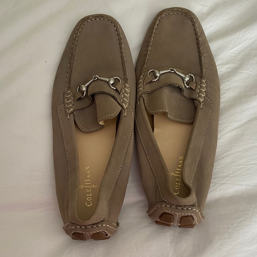 Cole Haan womens grey suede driving moccasin